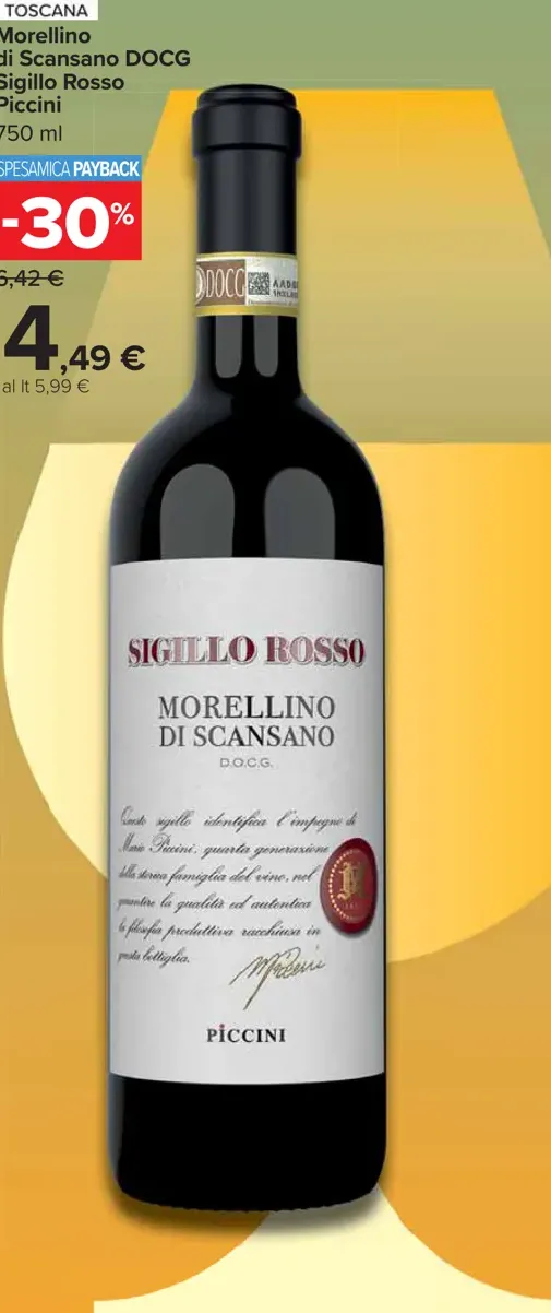 Morellino di Scansano DOCG Sigillo Rosso Piccini